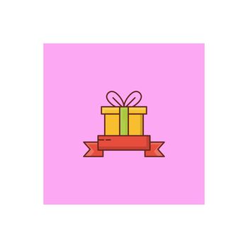 gift vector flat colour icon