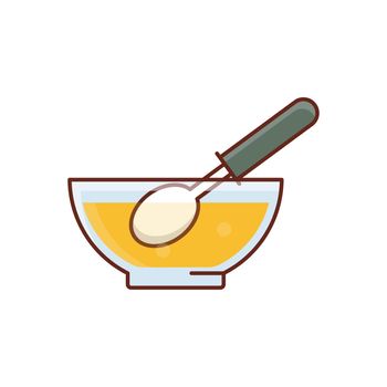 bowl vector flat colour iconw