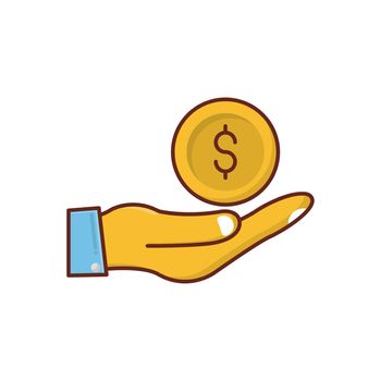 pay vector flat color icon