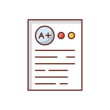 marksheet Vector illustration on a transparent background. Premium quality symbols. Vector Line Flat color icon for concept and graphic design.