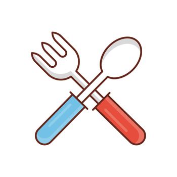 fork vector flat colour icon