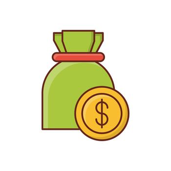 money vector flat color icon
