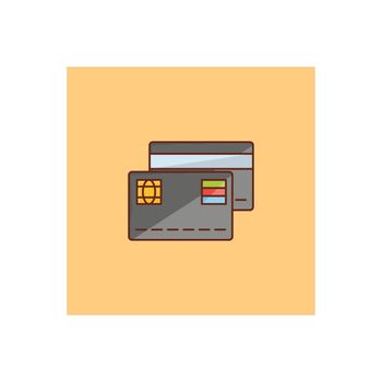 credit vector flat color icon