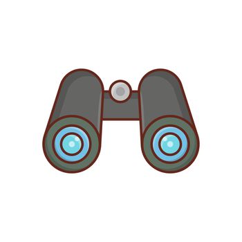 binocular vector flat color icon