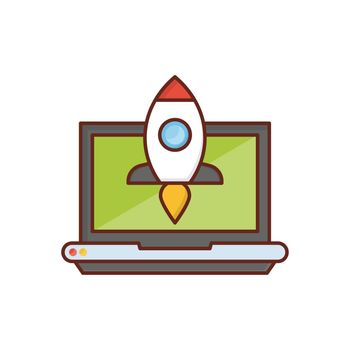 startup vector flat color icon