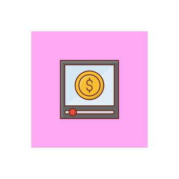 video vector flat color icon