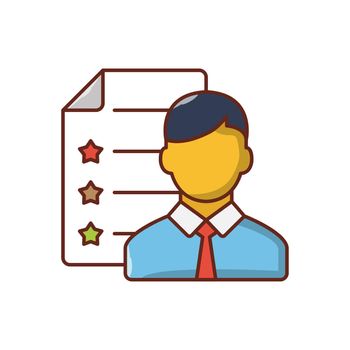 accountant vector flat colour icon