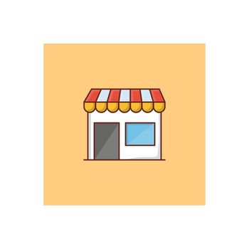 shop vector flat color icon