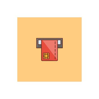 ATM vector flat color icon