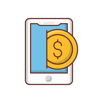 mobile vector flat color icon