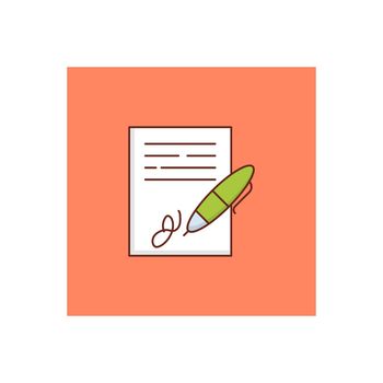 contract vector flat color icon