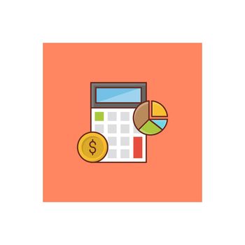 calculation vector flat color icon