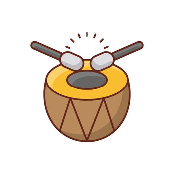 drum vector flat color icon