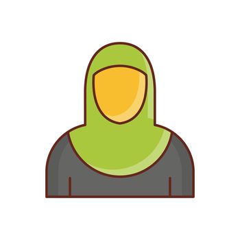 women vector flat color icon