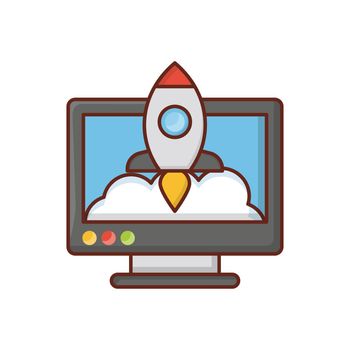 startup vector flat color icon