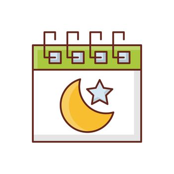 calendar vector flat color icon