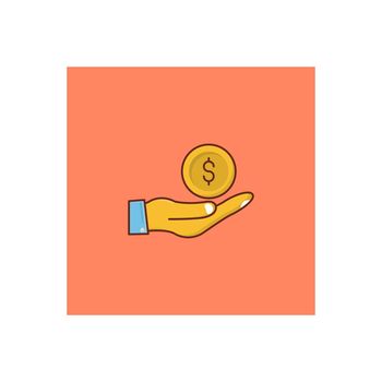 pay vector flat color icon