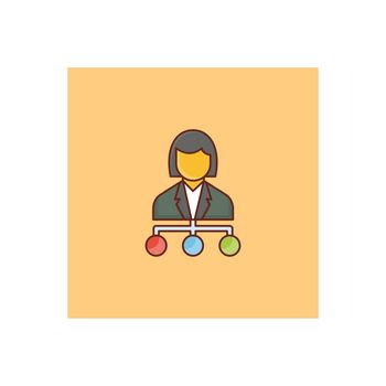 network vector flat color icon