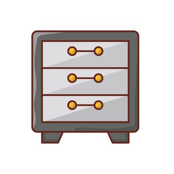 drawer vector flat color icon