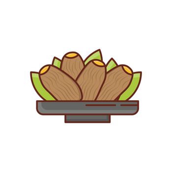 dates vector flat color icon