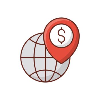 location vector flat color icon