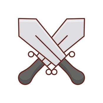 sword vector flat color icon