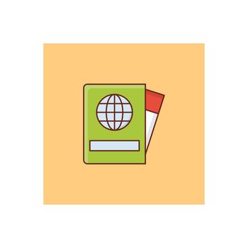 passport vector flat color icon