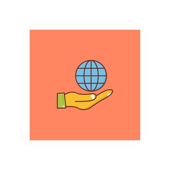 global vector flat color icon