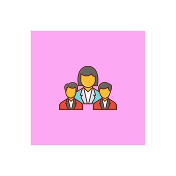 team vector flat color icon