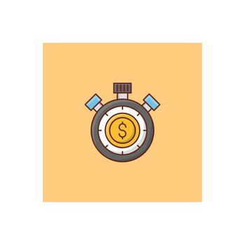 stopwatch vector flat color icon