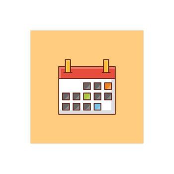 date vector flat color icon