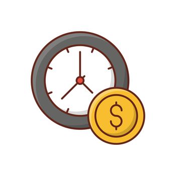 time vector flat color icon