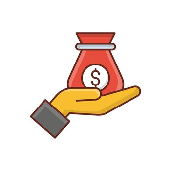 dollar vector flat color icon