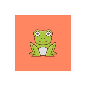 frog vector flat colour icon