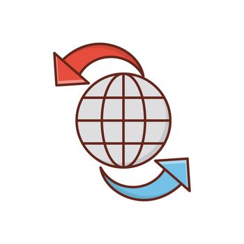 global vector flat color icon