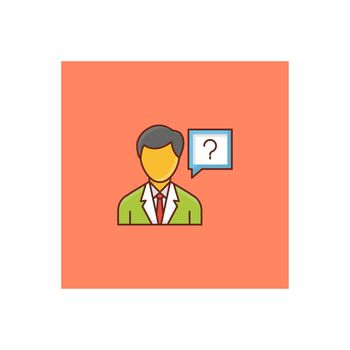 help vector flat color icon