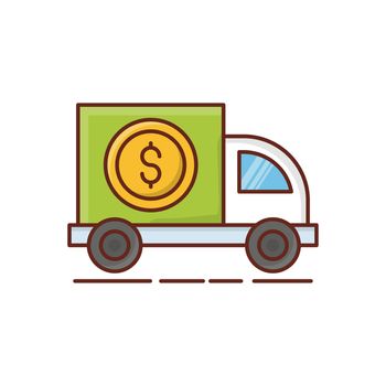 delivery vector flat color icon