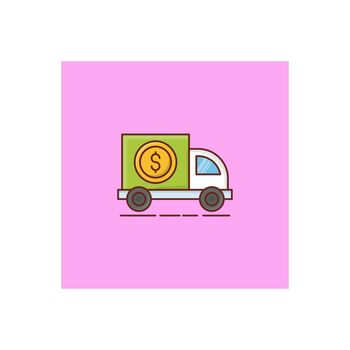 delivery vector flat color icon