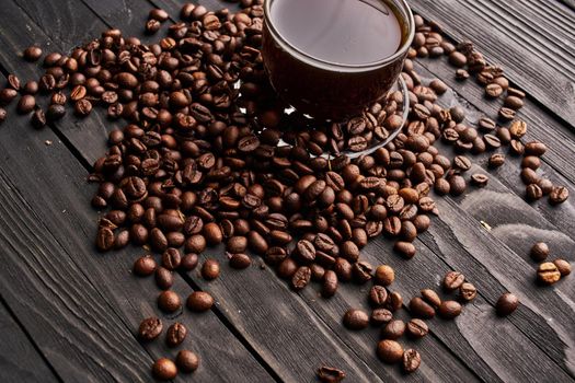 a cup of coffee espresso invigorating drink caffeine pattern. High quality photo