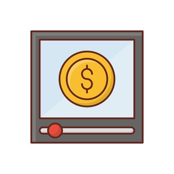 video vector flat color icon