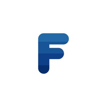 Initial letter F blue stipes logo template. Stock Vector illustration isolated