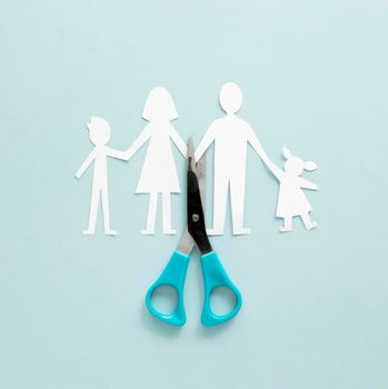 family divorce paper shape. High resolution photo