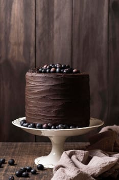 front view delicious chocolate cake concept. High resolution photo