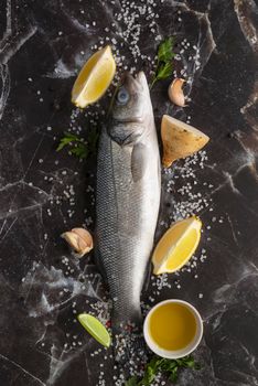 flat lay delicious seafood assortment 3. High resolution photo