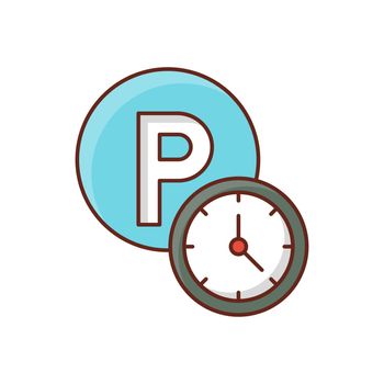 parking vector flat color icon