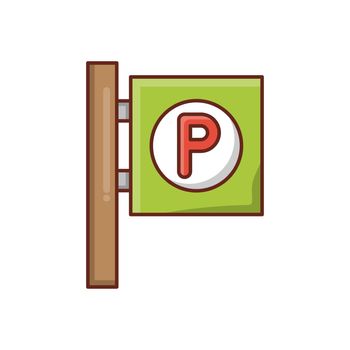 parking vector flat color icon