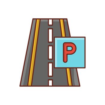 road vector flat color icon