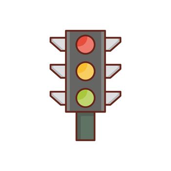 traffic vector flat color icon