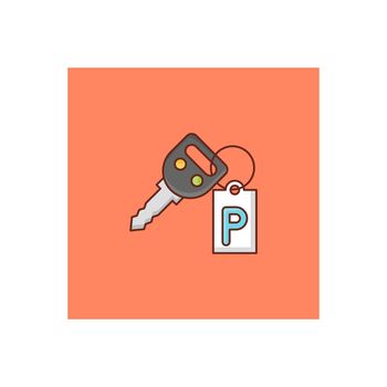 key vector flat color icon