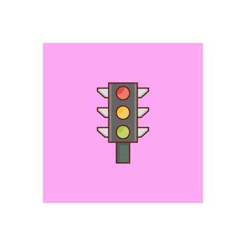 traffic vector flat color icon